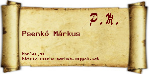 Psenkó Márkus névjegykártya